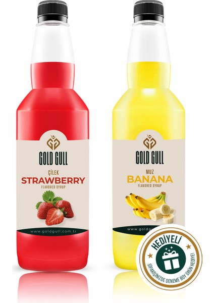 Muz & Çilek Aromalı Kahve & Meyve Şurubu 2 x 700 ml