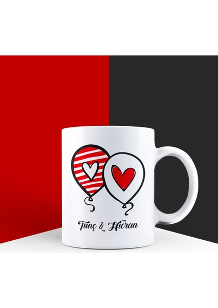 Kişiye Özel Aşık Balonlar Kupa Bardak 85758