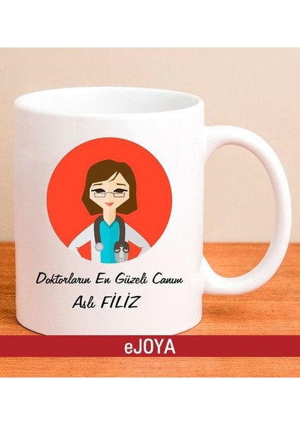 Kişiye Özel Mesajlı Kadın Doktor Kupa Bardak 79990