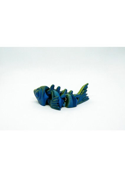 Balık Iskelet 3D Hareketli ve Renk Geçişli Mavi - Yeşil Model Tüm Boylar Set