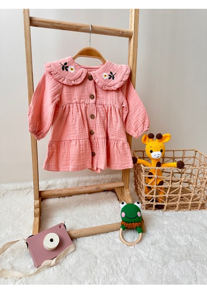 Kız Bebek Elbise %100 Müslin Kumaş