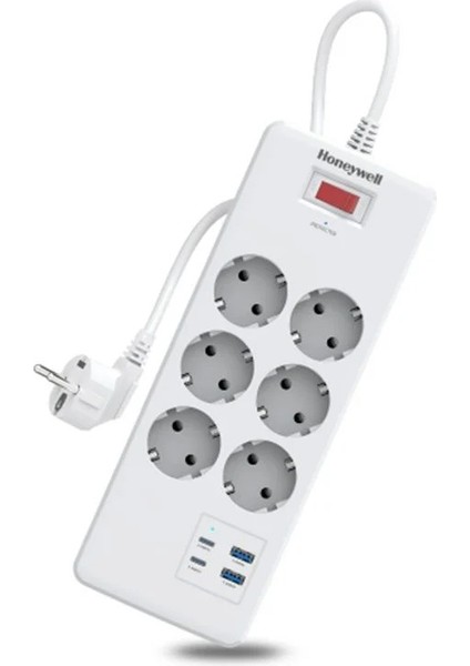 Akım Korumalı Priz 6lı 2xtype-C 2xusb-A HC000047