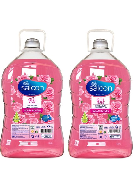 Sıvı Sabun Gül 3 Litre*2 Toplam 6 Litre Gül Kokulu Sıvı Sabun