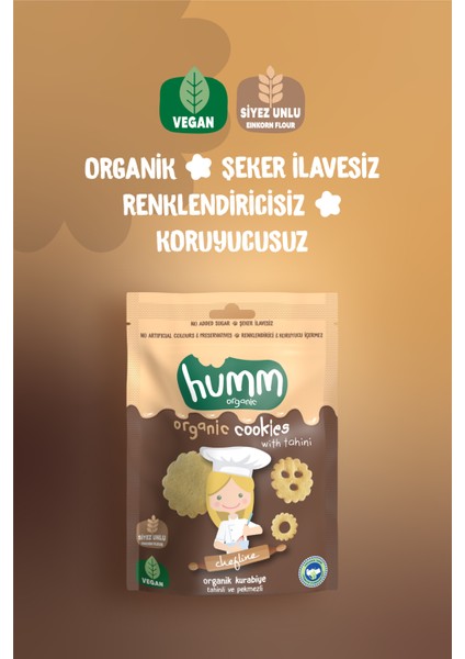 Organik Vegan Tahinli ve Pekmezli Kurabiye - 55G