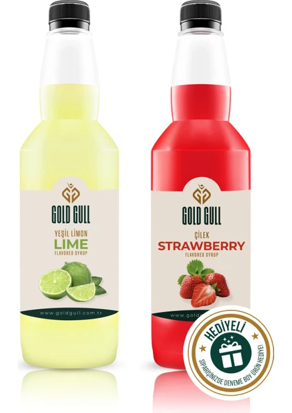 Gold Gull Çilek & Lime Aromalı Kahve & Meyve Şurubu 2 x 700 ml