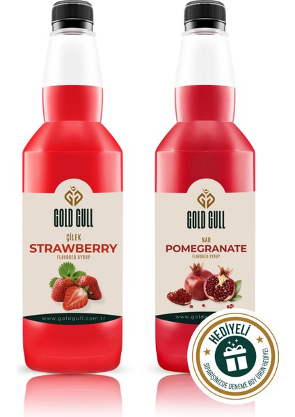 Çilek & Nar Aromalı Kahve & Meyve Şurubu 2 x 700 ml
