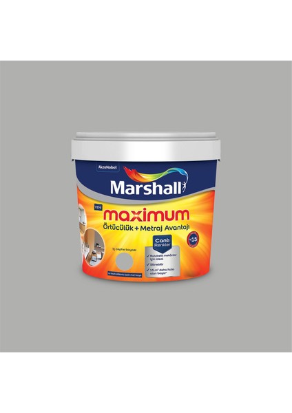 Meteor 2,5 Litre Maximum Su Bazlı Silikonlu Ipek Mat Iç Cephe Boyası (MARSHALL.5309483)