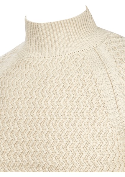 Erkek Yarım Balıkçı Yaka Triko Kazak Desenli Kol ve Bel Lastikli Çelik Örgü Regular Kalıp - 5021B fırsatları