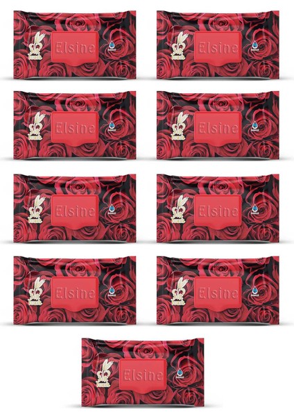 9 Paket Red Rose Islak Havlu Mendil 90 Adet Kapaklı Gül Kokulu