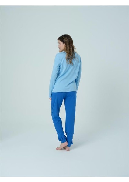 1050 Mavi Kadın Pijama Takımı modelleri