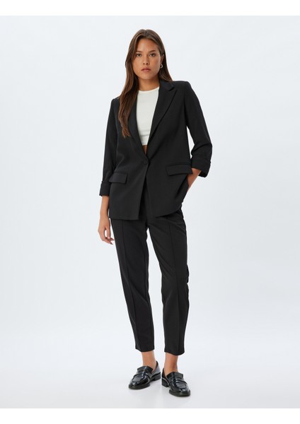 Havuç Pantolon Nervürlü Beli Lastikli Bağlamalı Krep Scuba Kumaş fiyatları