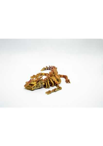Dragon Iskelet 3D Hareketli ve Renk Geçişli Altın-Gümüş-Bakır Model Orta Boy