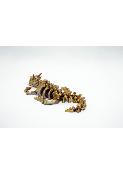 Dragon Iskelet 3D Hareketli ve Renk Geçişli Altın-Gümüş-Bakır Model Orta Boy