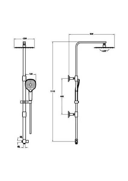 Bliss Square Duş Sistemi Krom A45789 fiyatları