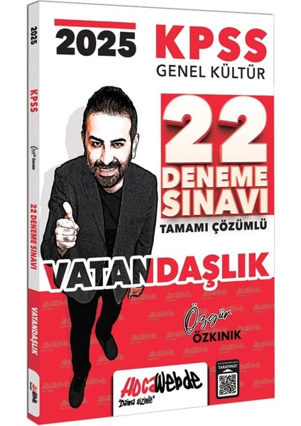 2025 Kpss Genel Kültür Vatandaşlık Tamamı Çözümlü 22 Deneme Sınavı - Özgür Özkınık