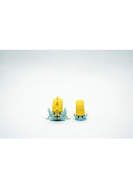 Omanyte - Omastar Pokemon 3D Model Evrim 2li Tüm Set