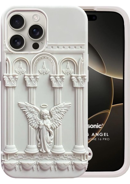 Apple iPhone 16 Pro Kılıf Praying Angel Bej