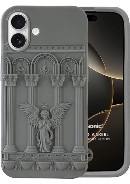 Apple iPhone 16 Kılıf Praying Angel Gri