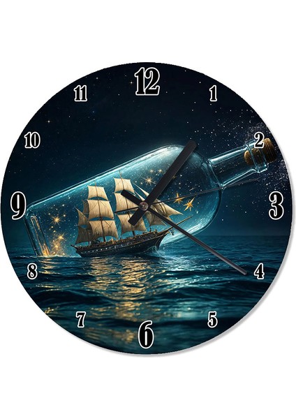 Gece Gemi Yolculuğu Analog Duvar Saati
