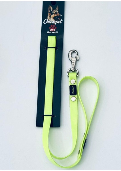 Silikon Kaplı Köpek Gezdirme Kayışı Neon Sarı 2 x 127 cm