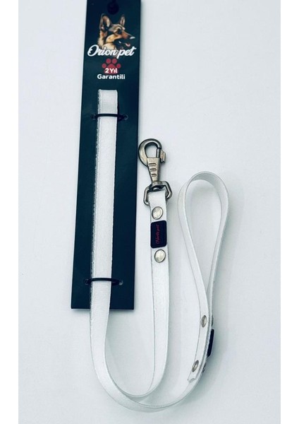 Silikon Kaplı Köpek Gezdirme Kayışı Beyaz 2 x 27 cm