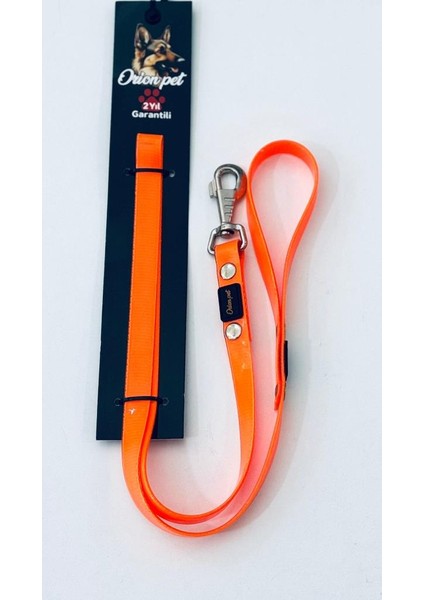 Silikon Kaplı Köpek Gezdirme Kayışı Turuncu 2 x 127 cm