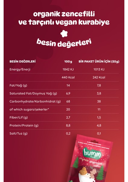 Nessiworld Humm Organik Zencefilli ve Tarçınlı Vegan Kurabiye 55 Gr indirimleri