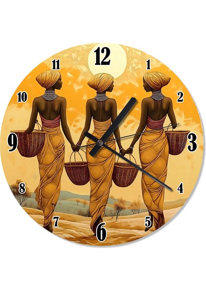 Afrikalı Kadınlar Retro Duvar Saati