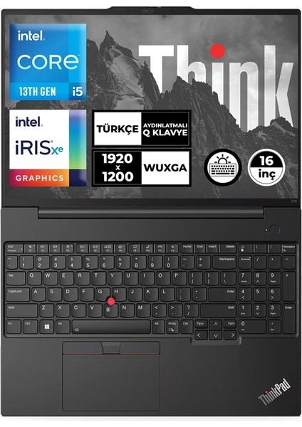 Thinkpad E16 I5-1335U 16GB 1tb+1tb SSD 16" Wuxga Fdos Taşınabilir Bilgisayar 21JN0005TX 009