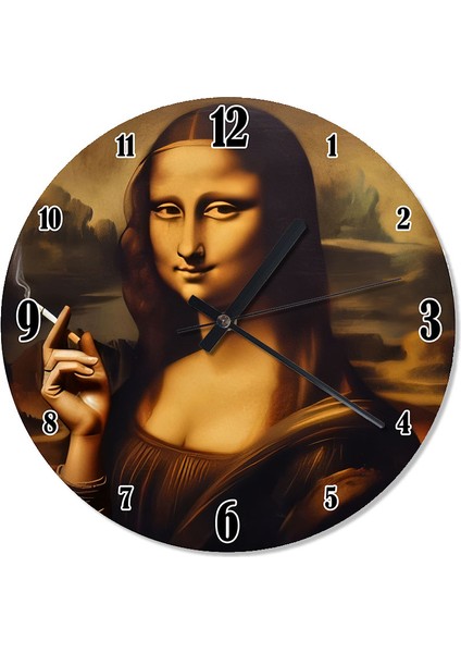 Sigara Içen Mona Lisa Şekilli Duvar Saati