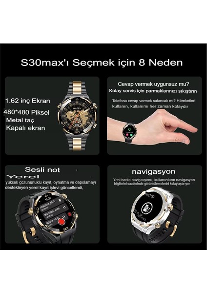 Watch Yuvarlak Saat 4gb Room 1.62 Inç 480X480 Çözünürlük Ses Kaydedici Müzik Dinleme Fotoğraf Albümü