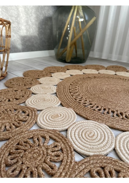Natura El Dokuma Jüt Bohem Tarz Otantik Salon Oturma Odası Koridor Banyo Mutfak Natural Halı Pamuklu Halı modelleri
