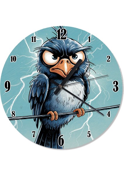 Bilge Baykuş Baskılı Duvar Saati