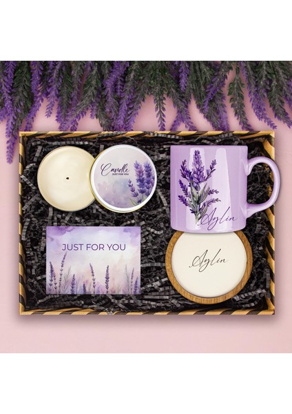 Kişiye Özel Tasarım Latte Bardak & Bardak Altlığı & Mum Hediye Hediye Kutusu 113940
