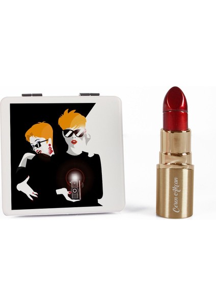 Kişiye Özel Ayna & Ruj Çakmak Kozmetik Hediye Seti 87872