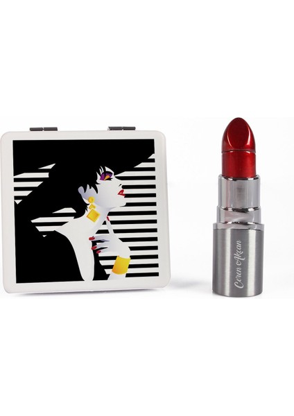 Kişiye Özel Ayna & Ruj Çakmak Kozmetik Hediye Seti 87871