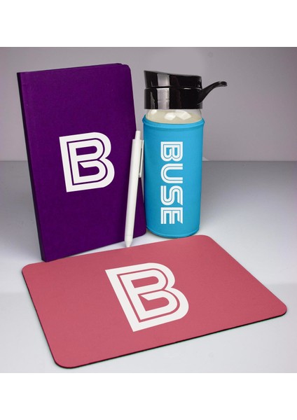 Kişiye Özel Defter Kalem Matara ve Mousepad Ofis Hediye Seti 94417