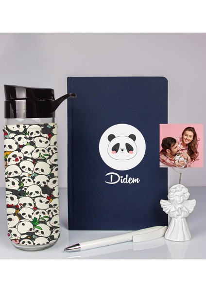 Kişiye Özel Defter Kalem Matara ve Fotoğraflı Notluk Hediye Seti 93561