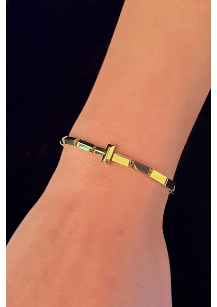 14 Ayar Altın Modern Tasarım T Bileklik