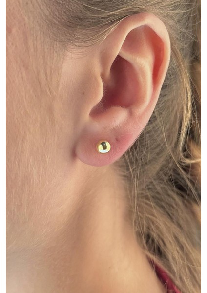 14 Ayar Altın Top Küpe 6 mm
