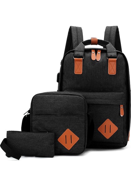 Bilgisayar Sırt Çantası Yeni Büyük Kapasiteli Öğrenci Seyahat Sırt Çantası Çok Fonksiyonlu Üç Parçalı Sırt Çantası (Yurt Dışından)