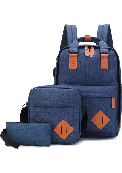 Bilgisayar Sırt Çantası Yeni Büyük Kapasiteli Öğrenci Seyahat Sırt Çantası Çok Fonksiyonlu Üç Parçalı Sırt Çantası (Yurt Dışından)