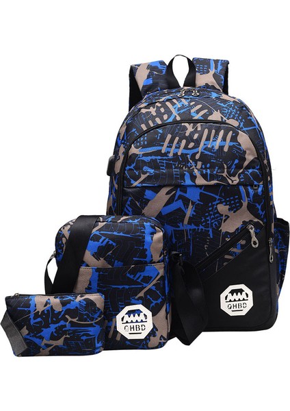 Sırt Çantası, Öğrenci Okul Çantası, Moda Trendy Günlük Çanta Seti (Yurt Dışından)