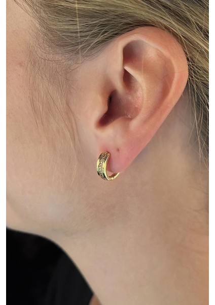 14 Ayar Altın Desenli Oyma Halka Küpe fiyatları