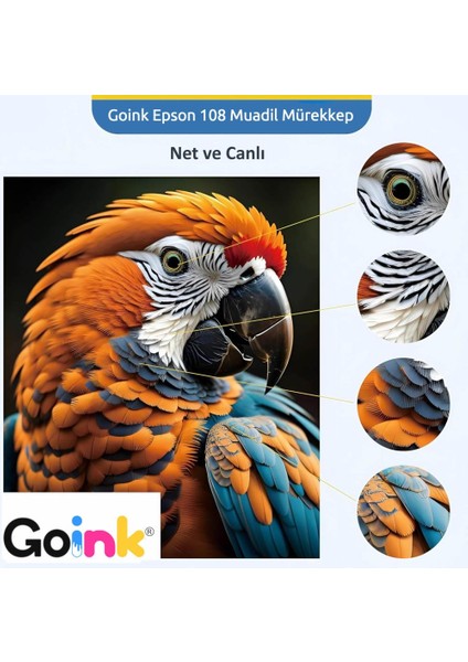 Epson 108 Mavi Mürekkep 500 ml + 70 ml (Muadil)