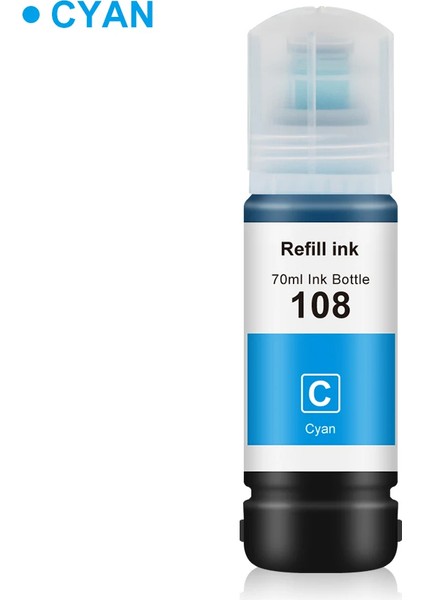 Epson 108 Mavi Mürekkep 500 ml + 70 ml (Muadil)