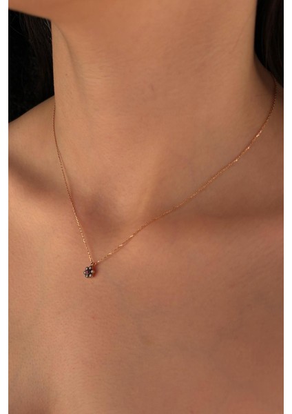 14 Ayar Altın Bordo Taş Detaylı Papatya Set modelleri