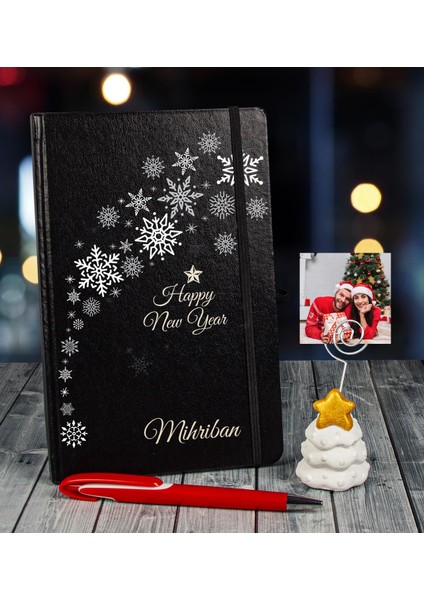 Yeni Yıla Özel Defter Kalem ve Fotoğraflı Çam Ağacı Notluk 110663