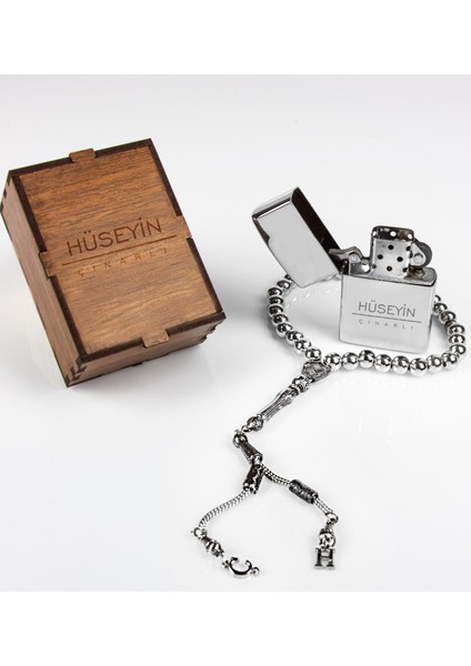Kişiye Özel Kutuda Tespih ve Çakmak Erkek 106915