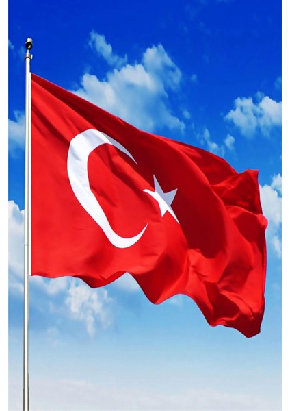 Türk Bayrağı 150X225 cm 5 Adet - 1.kalite Alpaka Kumaş